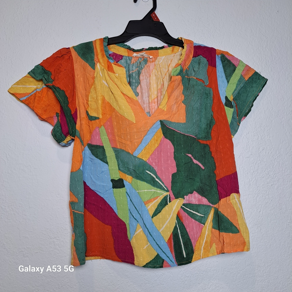 Christian Siriano Multicolor Abstract Blouse